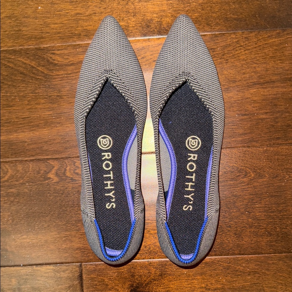 LIKE NEW Rothy's Charcoal and Cobalt Flats
